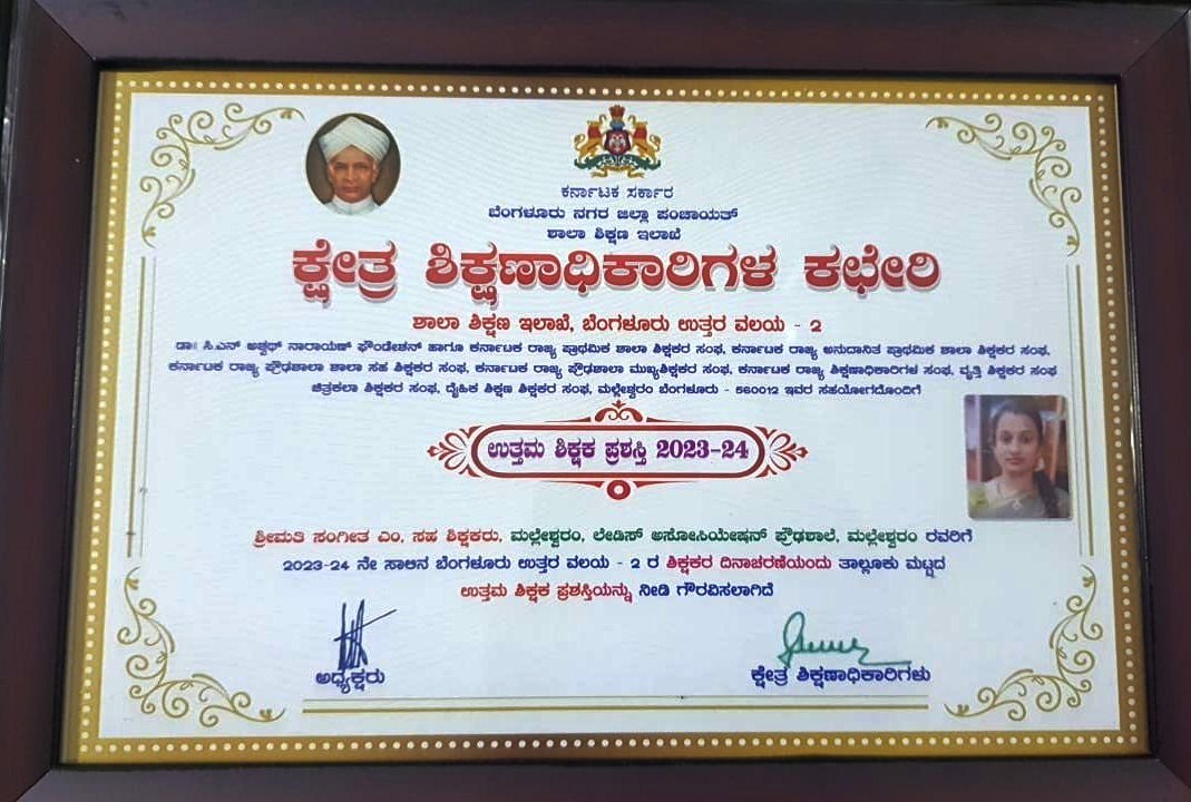 Best  Teacher  Award 2023-2024